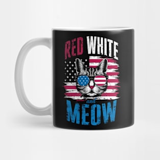 Red White And meow sunglasses Mug